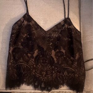 Elegant Black Lace Halter Top